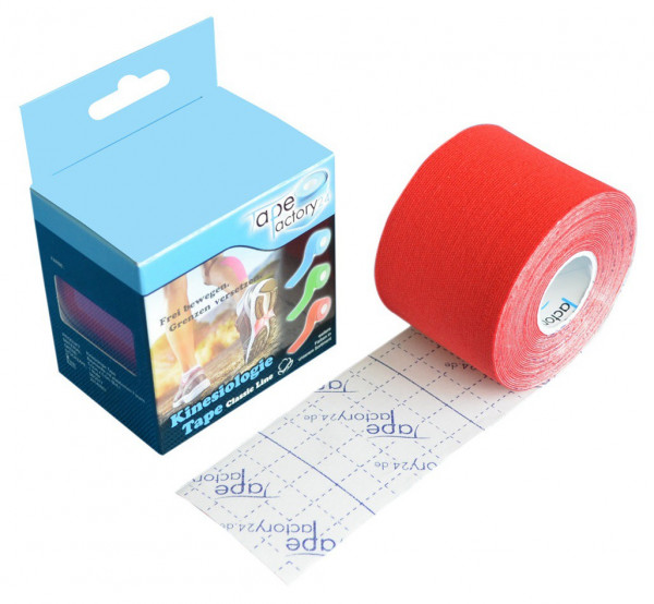 Tapefactory24 Classic Line Kinesiologie Tape 5cm x 5m rot